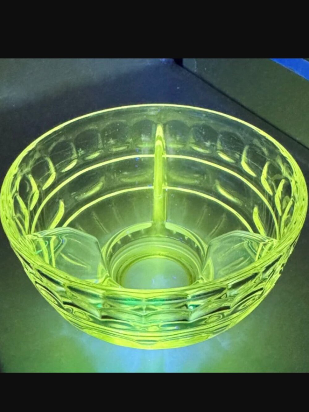 Vintage UV Reactive Fostoria Hermitage Ice Dish